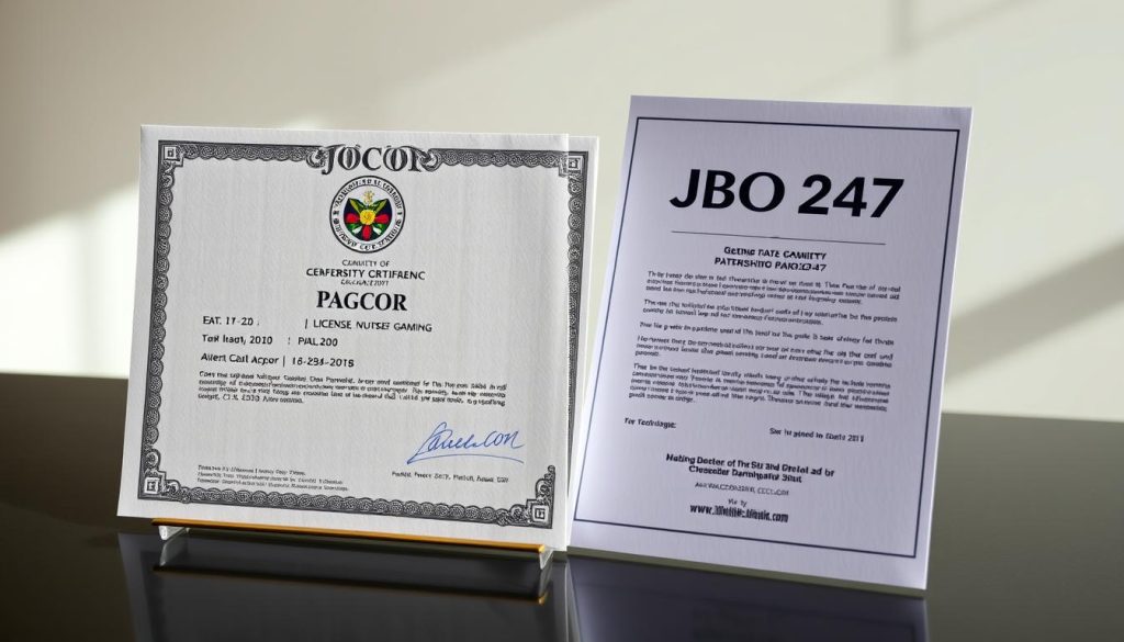 giấy phép PAGCOR và đối tác game JBO 247